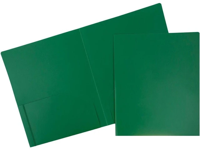 Main image of JAM Paper Heavy Duty Plastic 2 Pocket School Folders, 3/Pack, Green