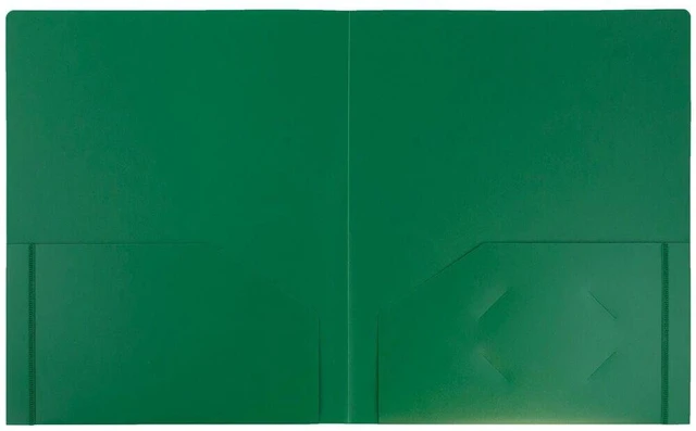 Alt view image 3 of 4 - JAM Paper Heavy Duty Plastic 2 Pocket School Folders, 3/Pack, Green