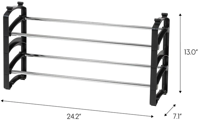 Alt view image 3 of 6 - IRIS 2 Tier 6 Pairs Slim Metar Shoe Racks for Entryway