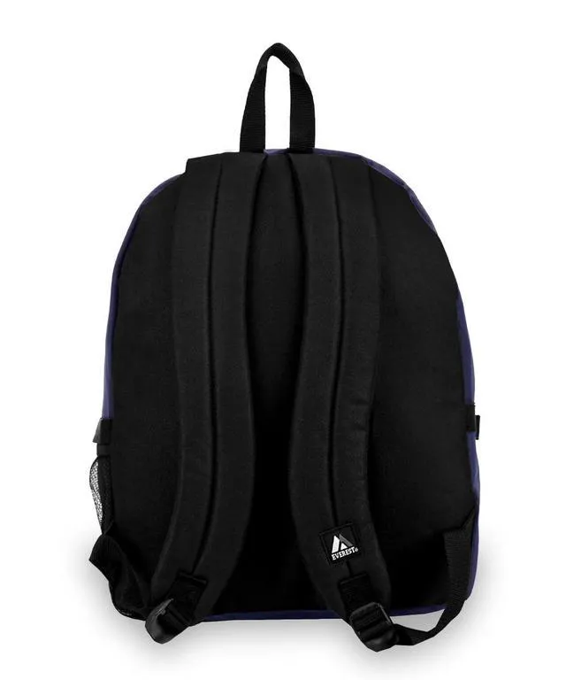 Alt view image 4 of 4 - Everest Backpack, Front Mesh Pocket, Navy Blue Black
