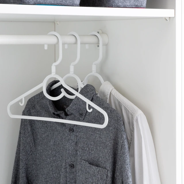 Alt view image 2 of 5 - Laundry 360 5-Pack Swivel Neck Hangers in White
