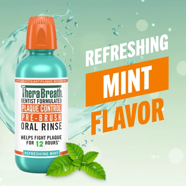 Alt view image 5 of 5 - TheraBreath Plaque Control Pre-Brush Oral Rinse, Refreshing Mint, 16 fl oz