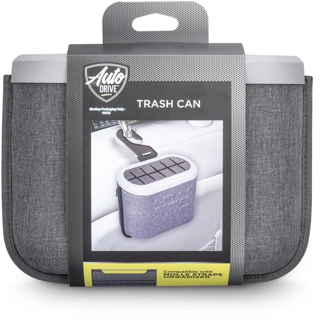 Alt view image 3 of 6 - Auto Drive Universal Fit Vehicle Trash Can with Headrest Attachment