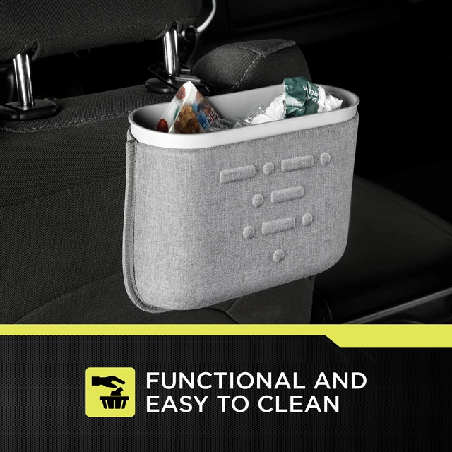 Alt view image 4 of 6 - Auto Drive Universal Fit Vehicle Trash Can with Headrest Attachment