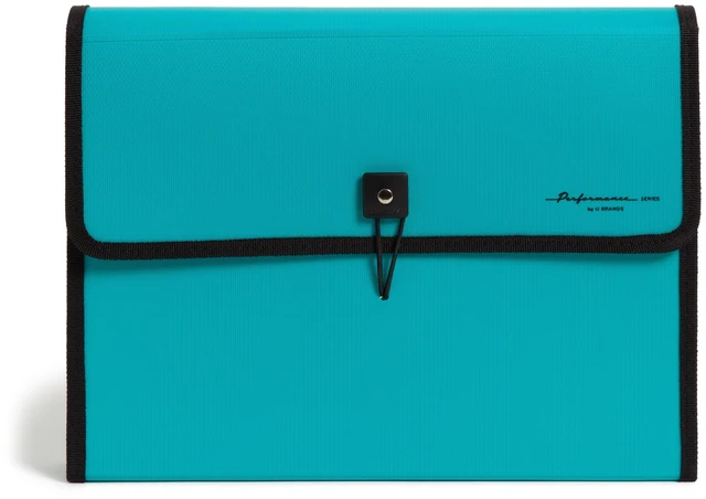 Main image of U Brands Performance Poly 13 Pocket Expandable File Folder Teal