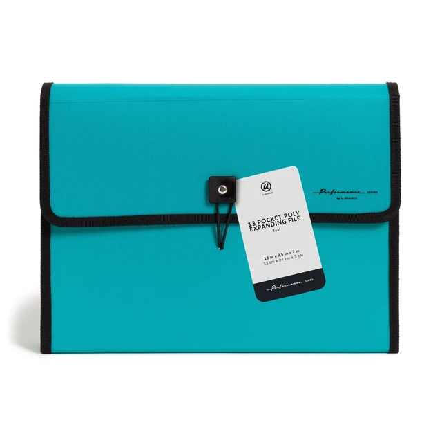 Alt view image 2 of 6 - U Brands Performance Poly 13 Pocket Expandable File Folder Teal