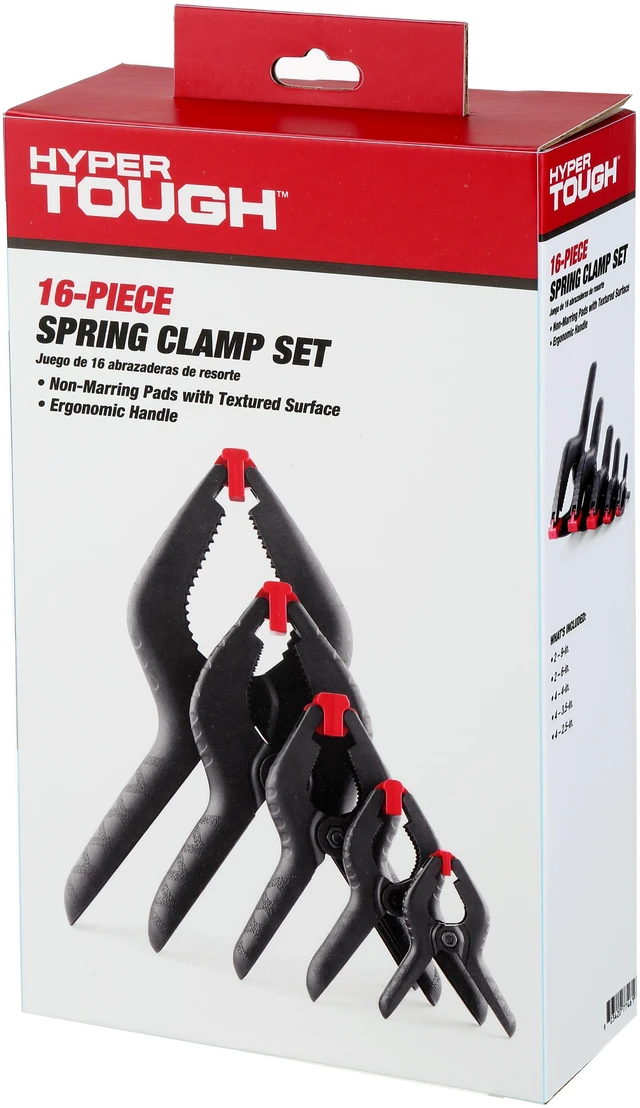 Alt view image 3 of 6 - Hyper Tough 16-Piece Assorted Spring Clamp Set TG60600C