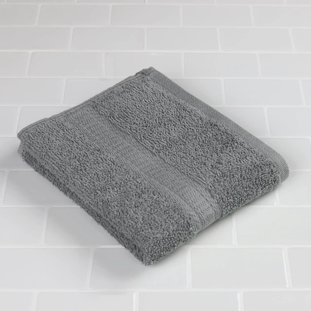 Alt view image 7 of 7 - Mainstays Basic Hand Towel 4-Pack, 100% Cotton, Soft and Absorbent, Grey