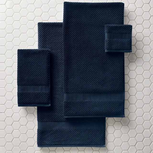 Alt view image 2 of 6 - Better Homes & Gardens Signature Soft Cotton Popcorn Textured Bath Towel, Blue Admiral