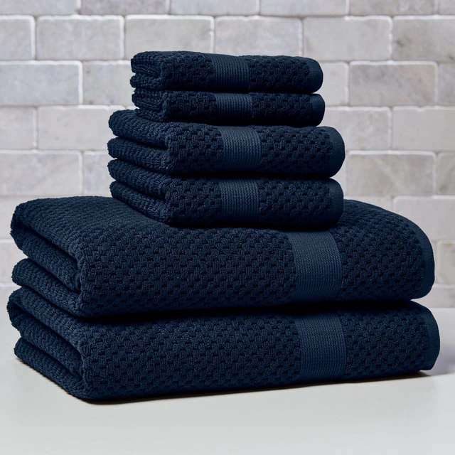 Alt view image 3 of 6 - Better Homes & Gardens Signature Soft Cotton Popcorn Textured Bath Towel, Blue Admiral