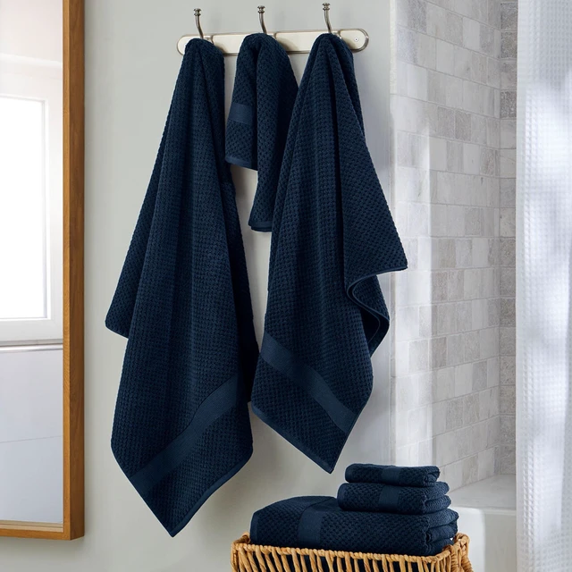 Alt view image 4 of 6 - Better Homes & Gardens Signature Soft Cotton Popcorn Textured Bath Towel, Blue Admiral