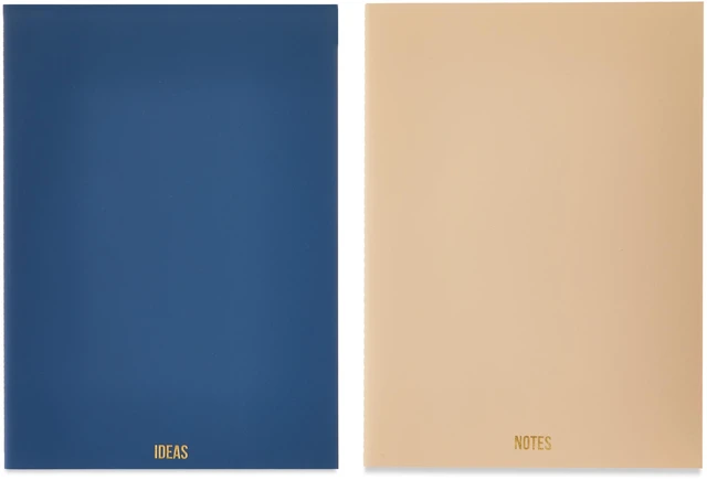 Main image of Pen+Gear Simulated Leather Journals, Dusky Taupe & Washed Indigo, 7.2in x 9.9in, 60 Pages Each, Set of 2