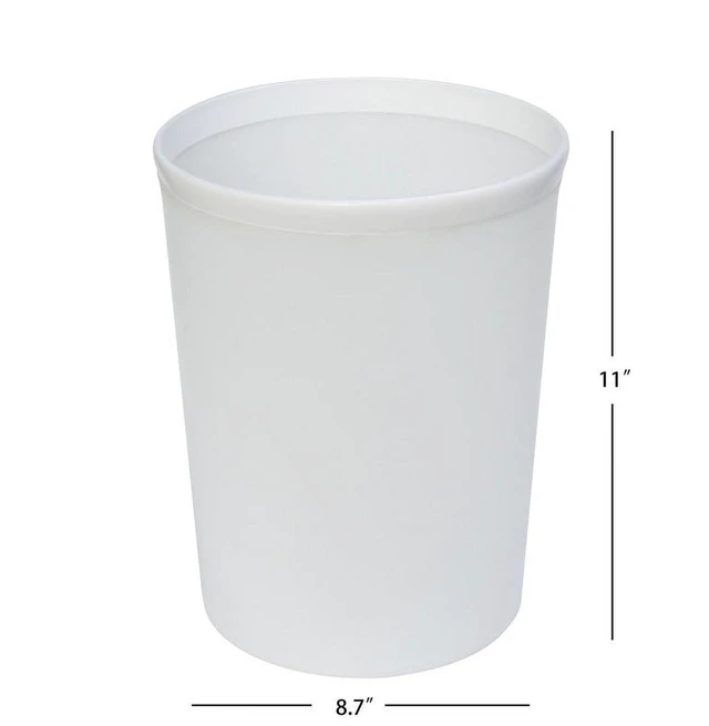 Alt view image 4 of 6 - Mainstays Frosted White Plastic Wastebasket, 2.1 Gallon