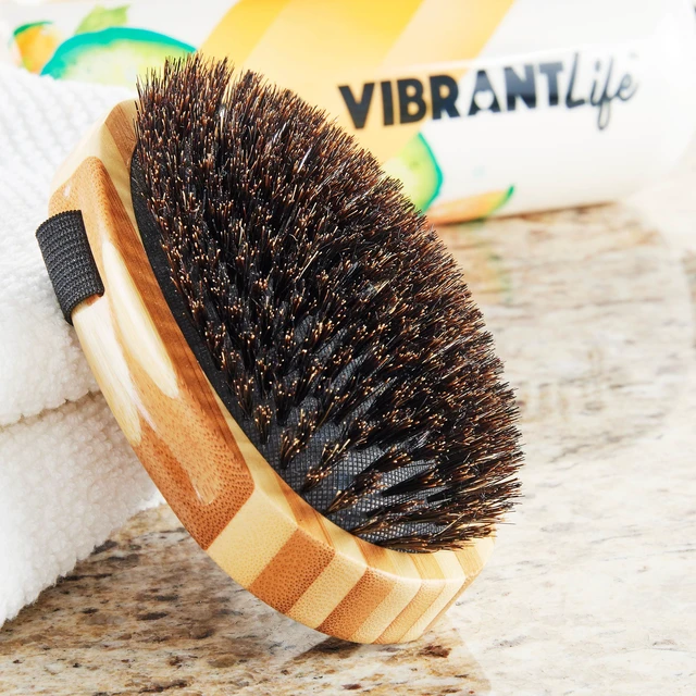 Alt view image 6 of 6 - Vibrant Life Bamboo Large Palm Bristle Brush