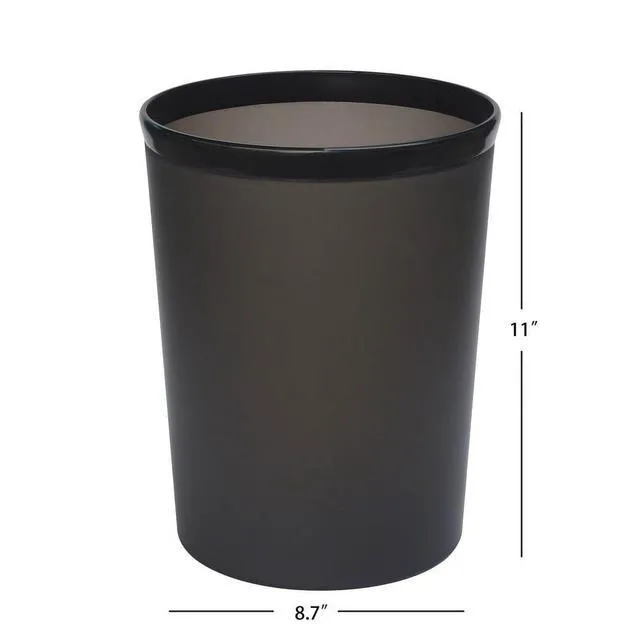 Alt view image 3 of 6 - Mainstays Frosted Black Plastic Wastebasket