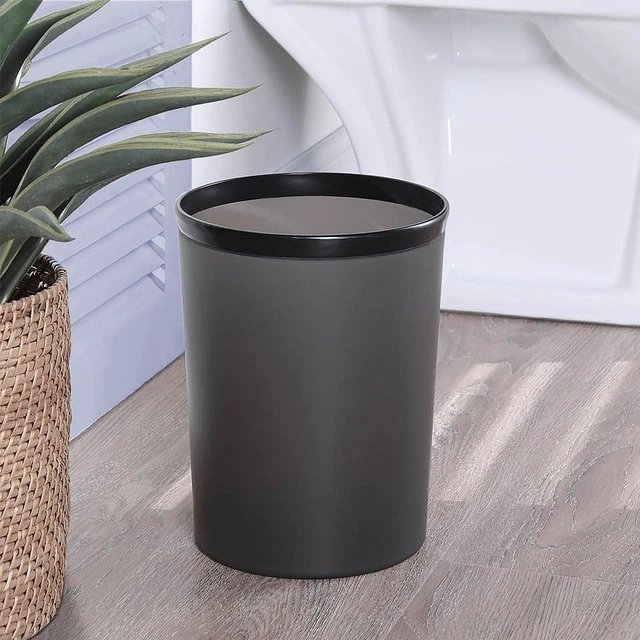 Alt view image 6 of 6 - Mainstays Frosted Black Plastic Wastebasket