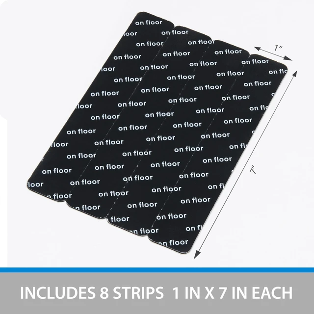 Alt view image 2 of 6 - Mainstays Reusable Anti-Slip Rug Grip Strips, 1"x7", Black, 8-Pack