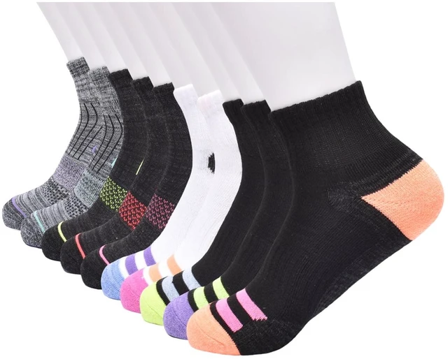 Alt view image 5 of 7 - Athletic Works Girls Ankle Socks (10-Pack) Sizes S-L