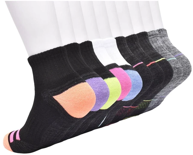 Alt view image 7 of 7 - Athletic Works Girls Ankle Socks (10-Pack) Sizes S-L