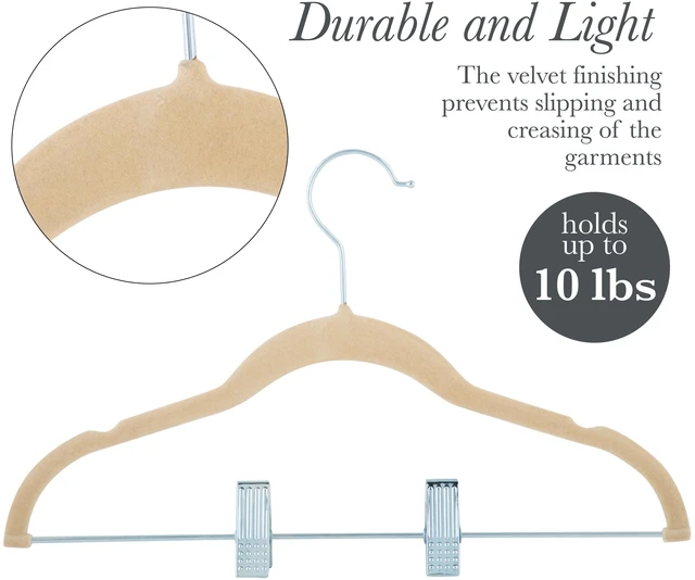 Alt view image 5 of 5 - Simplify Kid's Plastic, Fabric, Metal Clothing Hangers with Clips, 6 Pack