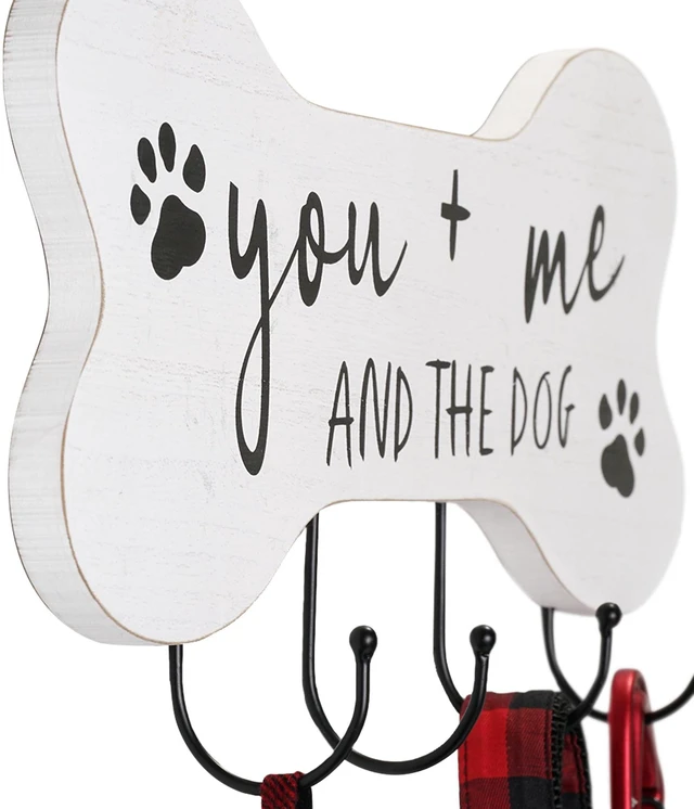 Alt view image 5 of 6 - Mainstays Indoor Pet Wall Plaque with 4 Hooks, White Farmhouse Bone Sign, 7.75in x 15.75in