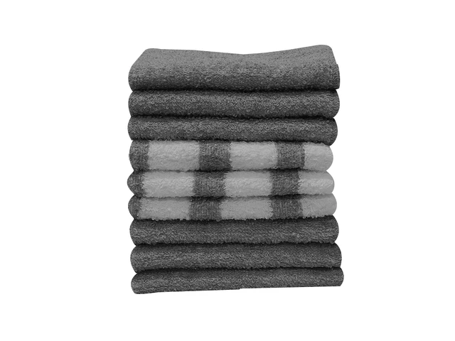 Alt view image 2 of 5 - Mainstays Solid/Stripe Kitchen Dishcloth Set 9-Pack (2 Pack), Gray