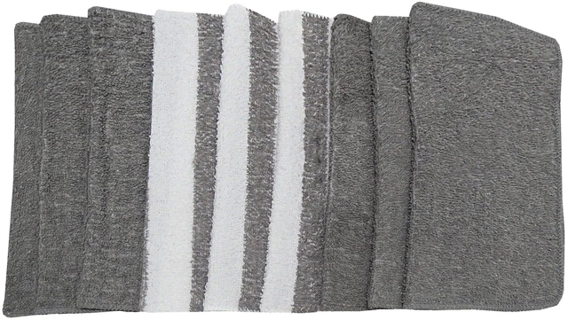 Alt view image 5 of 5 - Mainstays Solid/Stripe Kitchen Dishcloth Set 9-Pack (2 Pack), Gray