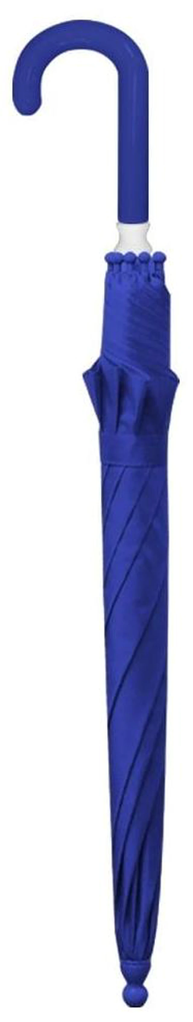 Alt view image 2 of 2 - The Weather Station Kids Windproof Rain Umbrella with J Handle, Solid Blue