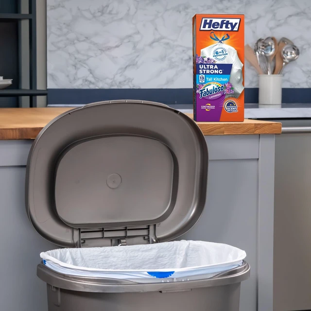 Alt view image 2 of 6 - Hefty Ultra Strong 13Gallon Tall Kitchen Trash Bags, White, Fabuloso Lavender Scent, 40Bags