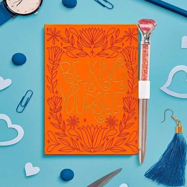 Alt view image 6 of 6 - Class Act Stationery Orange Faux Leather Book Bound Journal 10"x7" 100 CR Sheets