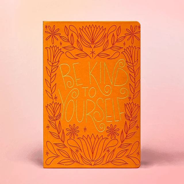 Alt view image 2 of 6 - Class Act Stationery Orange Faux Leather Book Bound Journal 10"x7" 100 CR Sheets