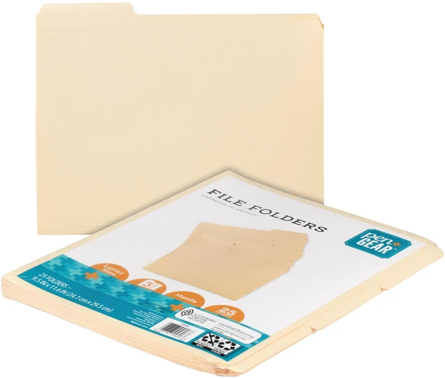 Alt view image 3 of 5 - Pen+Gear Letter Size 1/3 Cut File Folders, 75 Count, Manila