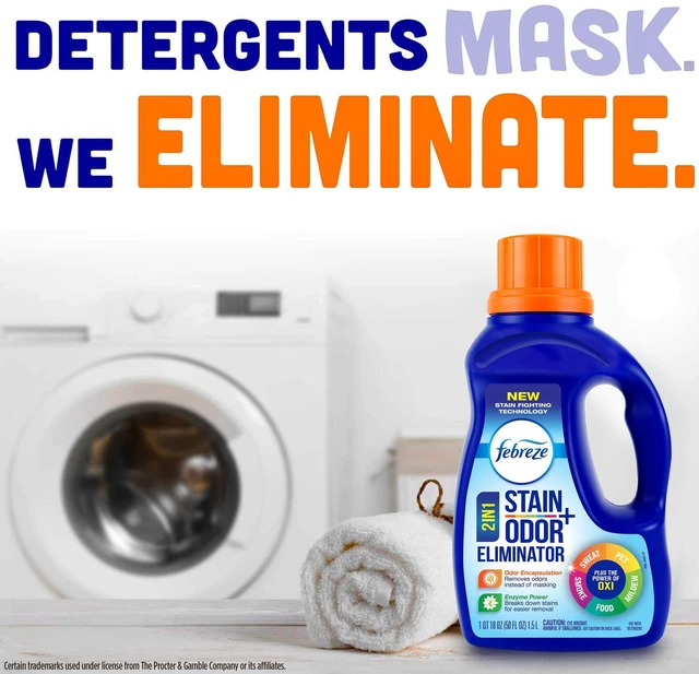 Alt view image 3 of 6 - Febreze + Oxi In-Wash Laundry Scent Booster 50Fl Oz, with Stain and Odor Eliminator, Fresh Scent