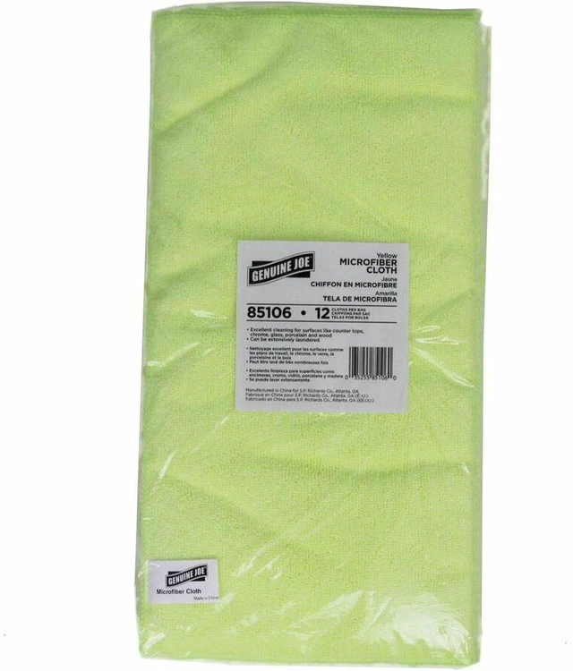 Main image of Genuine Joe GJO85106 General-Purpose Microfiber Cloth, 12-Pack, Yellow