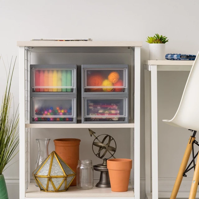 Alt view image 4 of 5 - IRIS 6 Qt Small Plastic Drawers, Stackable, Modular under Bed Storage Bins