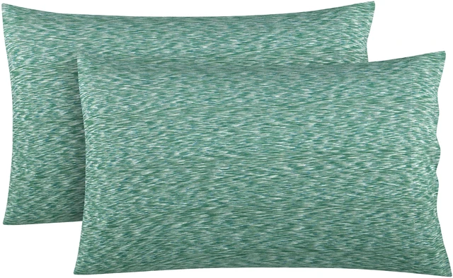 Main image of Mainstays Extra Soft Jersey Pillowcase Set, Standard/Queen, 100% Cotton, Green Sage Crackle, 2 Pieces