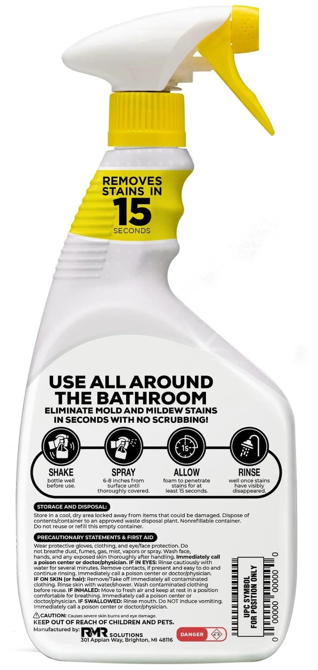 Alt view image 3 of 6 - RMR Mold and Mildew Stain Remover for Tub & Tile, 32-fl oz, Pack of 1