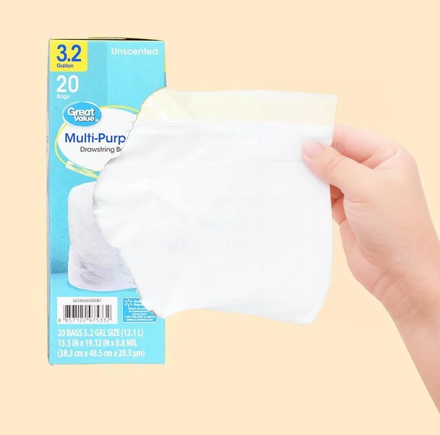 Alt view image 4 of 6 - Great Value 3.2gal Drawstring Trash Bags Unscented 2 Pack 20 Bags