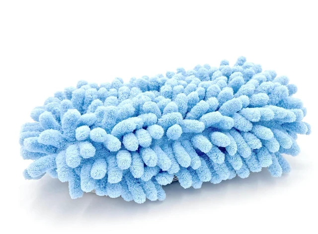 Alt view image 6 of 6 - 2 Pack Auto Drive Microfiber Car Wash Sponge with Chenille Pile and Scrubber Back, Blue