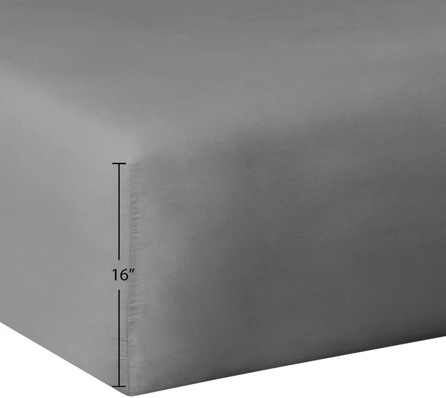 Alt view image 4 of 4 - Mainstays Twin/Twin XL Fitted Sheet - Easy Care CVC Cotton Blend, Soothing Gray