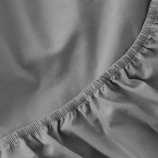 Alt view image 3 of 4 - Mainstays Twin/Twin XL Fitted Sheet - Easy Care CVC Cotton Blend, Soothing Gray