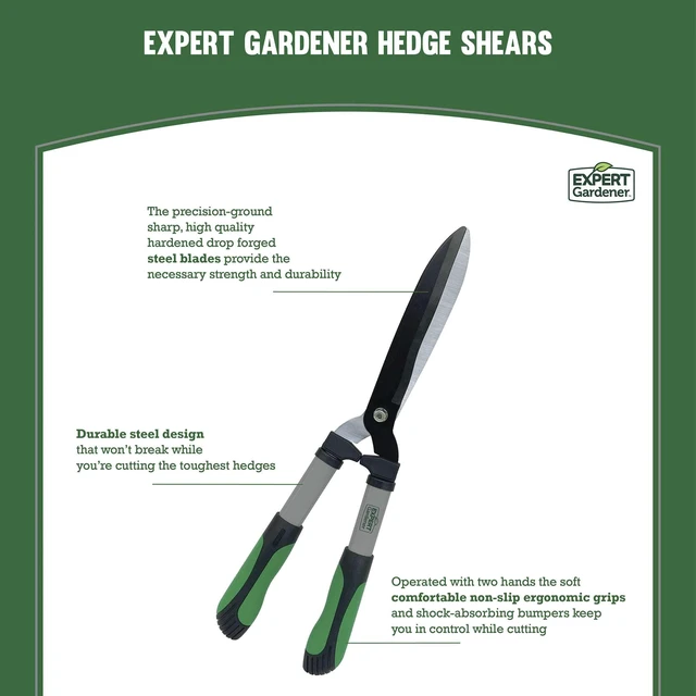Alt view image 2 of 5 - Expert Gardener Hedge Shear 20 Inch, Green/Black