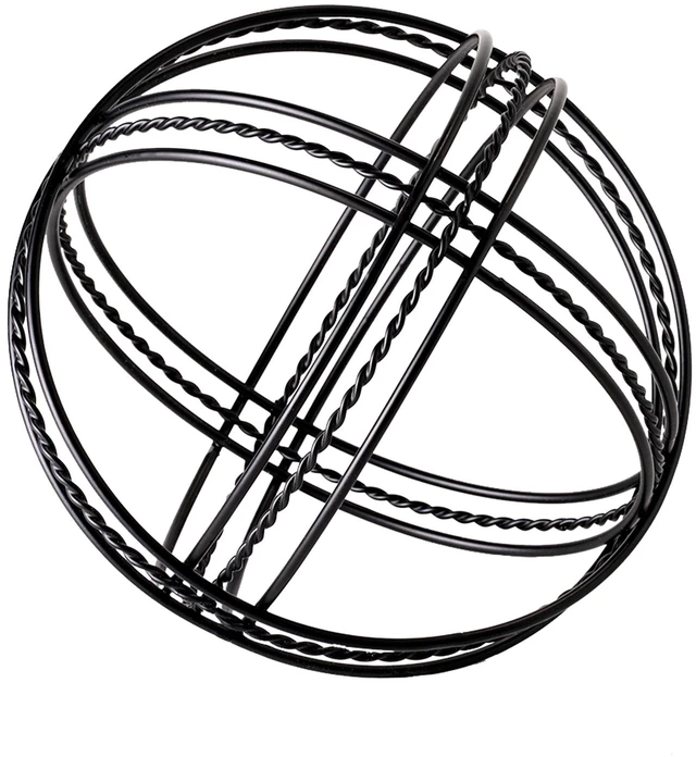 Main image of Mainstays 6" Black Metal Abstract Orb Modern Accent Tabletop Decoration