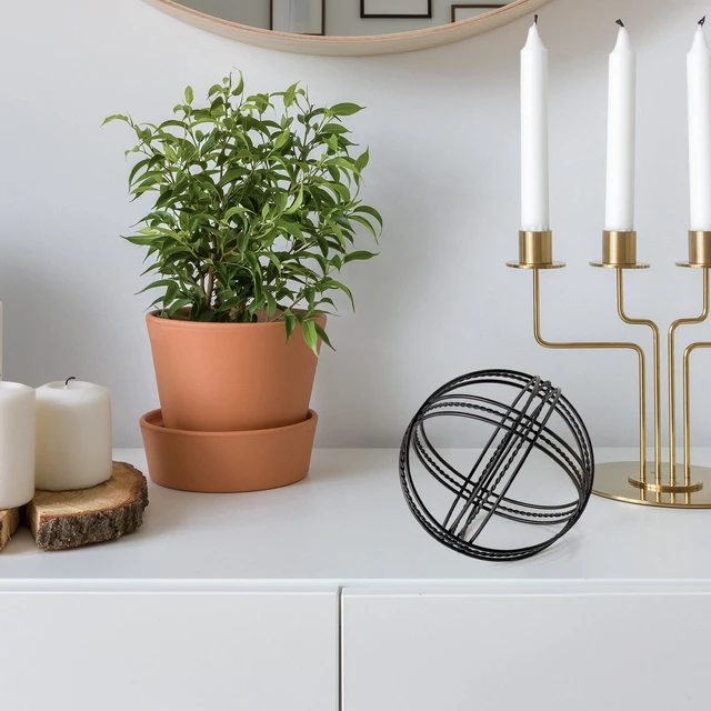 Alt view image 3 of 6 - Mainstays 6" Black Metal Abstract Orb Modern Accent Tabletop Decoration