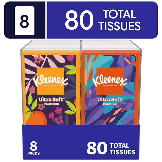 Alt view image 6 of 6 - Kleenex On-The-Go 3-Ply Travel Tissues, 8 Pack (80 Total Tissues), Facial Tissues