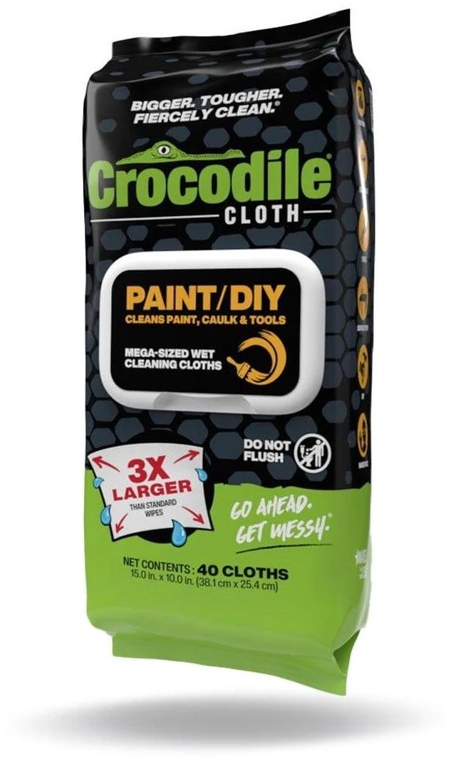 Main image of Crocodile Cloth Paint DIY Wet Cleaning Cloths, Mega-Sized, 40 Count, 15x10 Inches