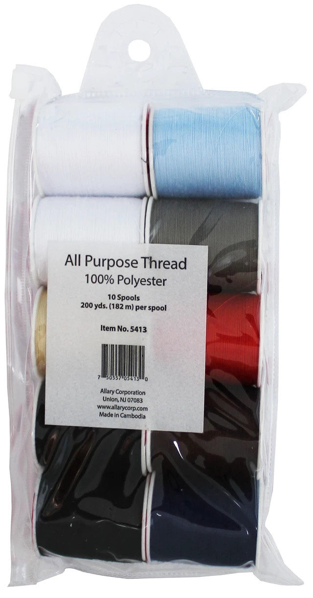 Alt view image 3 of 6 - Allary Multi-Color All-Purpose 100% Polyester Sewing Thread, 2 Pack, 200 yd, 10 Pieces