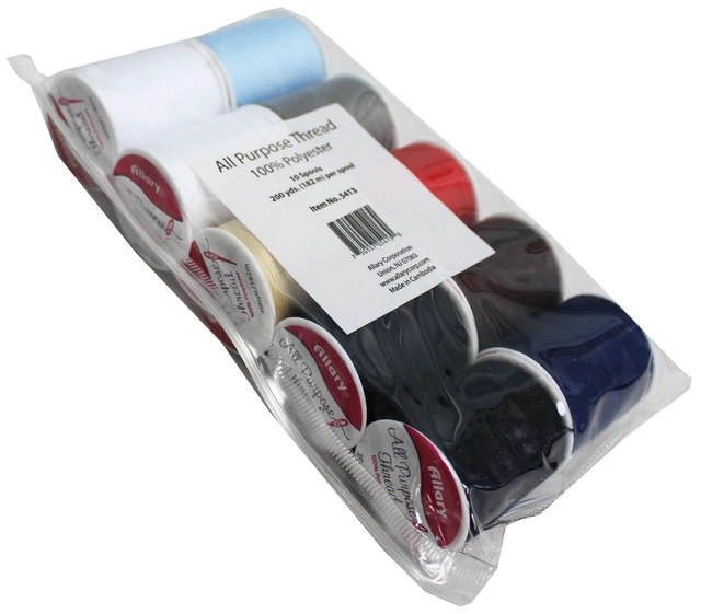 Alt view image 4 of 6 - Allary Multi-Color All-Purpose 100% Polyester Sewing Thread, 2 Pack, 200 yd, 10 Pieces