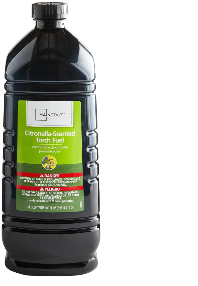 Main image of Mainstays Citronella-Scented Torch Fuel, 100oz Easy Pour Bottle, for Patio, Garden, Backyard Torches & Tabletop Use