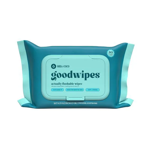 Alt view image 5 of 5 - GoodWipes Flushable Butt Wipes, Shea-Coco Scented, 3 Pack, 150 Total Wipes